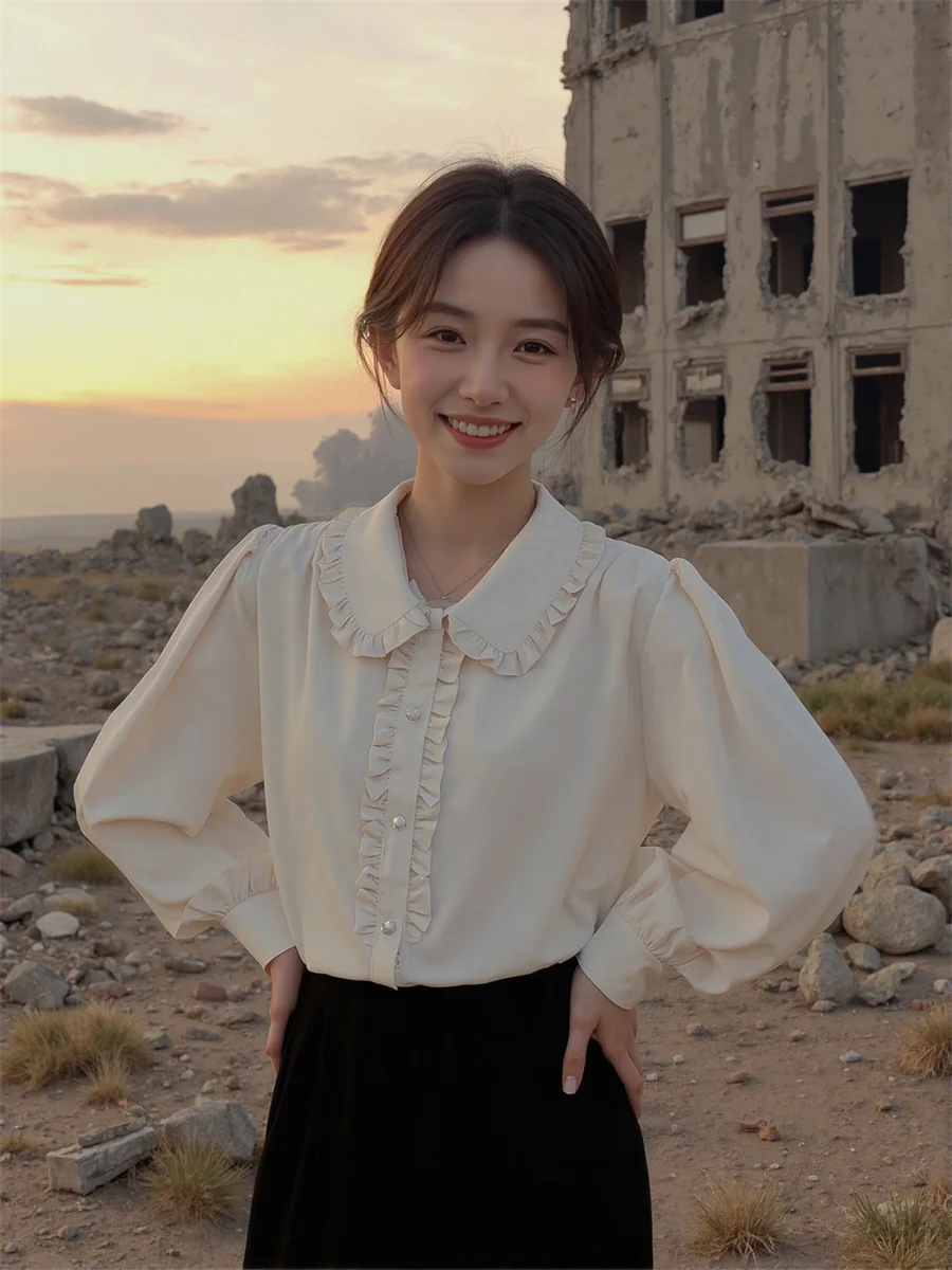 

Chic Shirts Women Summer Puff Sleeve Lightweight Blouse with Floral Prints Square Collar and Lace Trim for Stylish Daily Wear