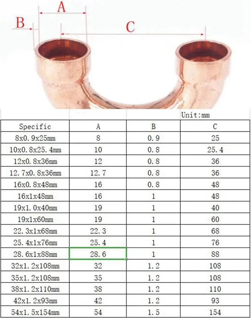 6.3x0.6x21mm  Copper End Feed Equal Y 3 Ways Welding Pipe Adapter Fitting Air Conditioner Refrigeration Gas Water Oil