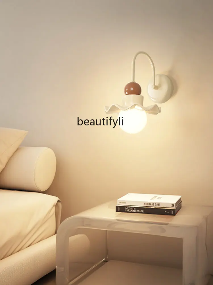 zq Bedside Wall Lamp Warm Atmosphere Master Bedroom Decorative Lamp LED Eye Protection Aisle Lamp