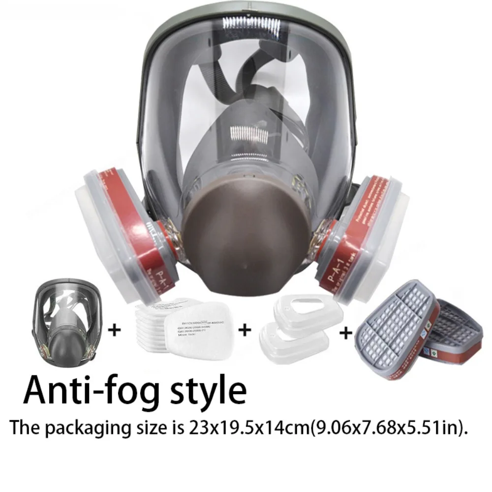 

7 In 1 Set Industrial Mask Large View Silicone Mask Full Face Mask Full Facepiece Dust Filter Spray Paint Respirator