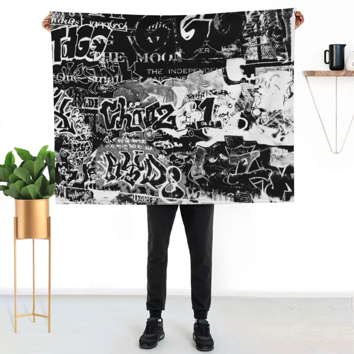 

Graffiti Throw Blanket Wrinkle Resistant Lightweight Blanket