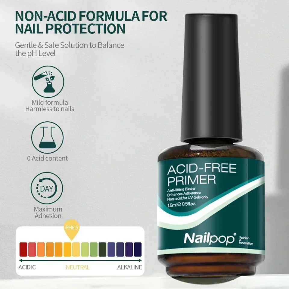 DESHIDRATADOR Y PRIMER ÁCIDO FREE PARA UÑAS, PREPARACIÓN NATURAL, ADHESIVO Y BONDING, PARA ESMALTE EN GEL 2