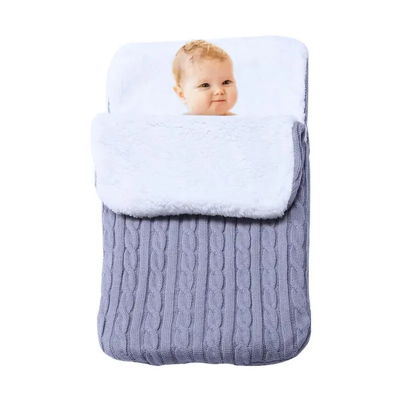 Stroller Sleeping Bag Toddler Breathable Wool Knit Swaddle Blanket Lightweight Fall Sleeping Wrap For Shower Party Supplies