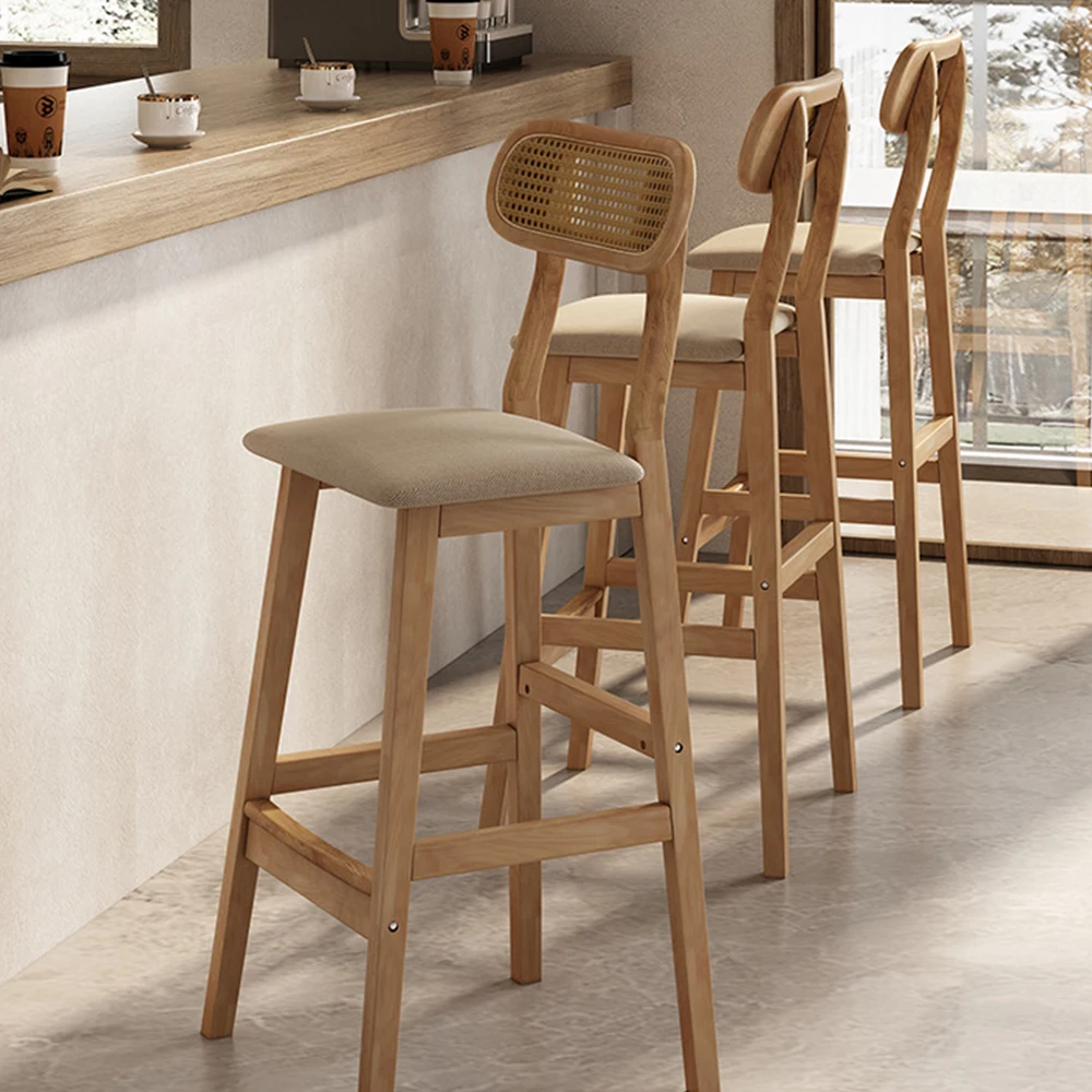 

# Modern Design Cafe Shop Wooden Leg Vintage Leather Dining Upholstered Bar Chair Furniture For Home Living Room