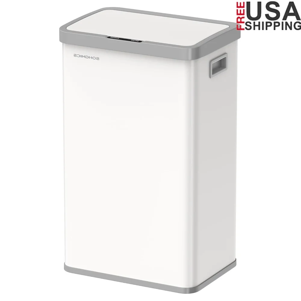 

Motion Sensor Trash Can 68L Automatic Kitchen Garbage Bin Hands-Free Soft Close Stay-Open Lid Stainless Steel with Trash Bags