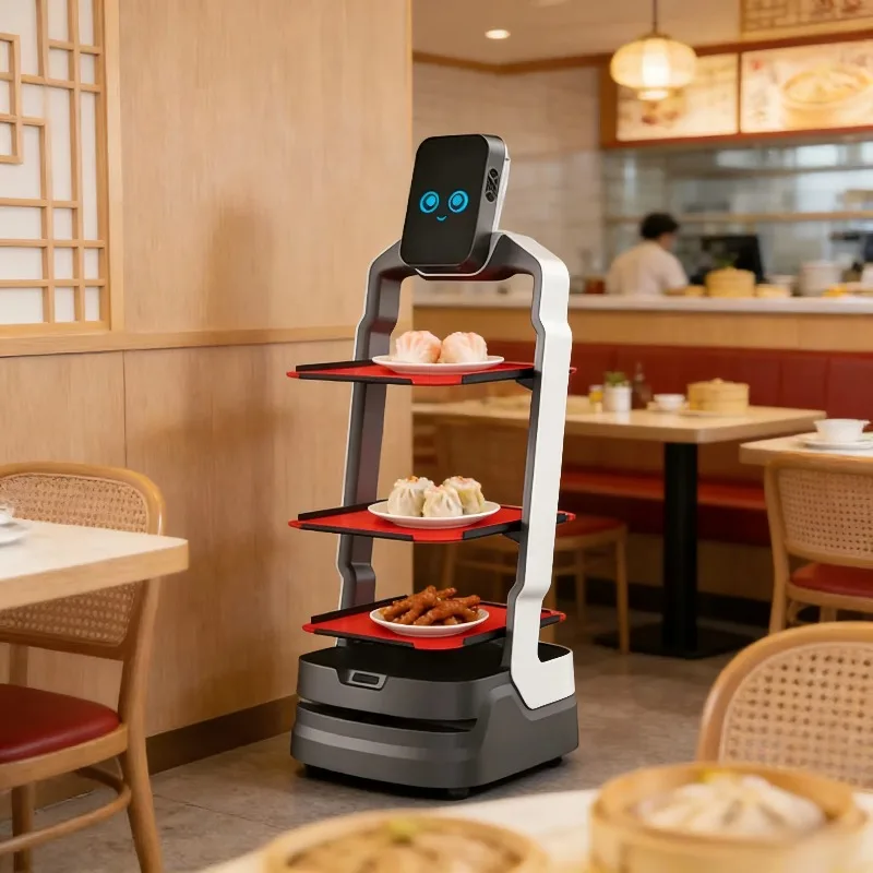 All-in-one Serving Robot Food Delivery Welcome Robot Restaurant Waiter Robot Factory Supply