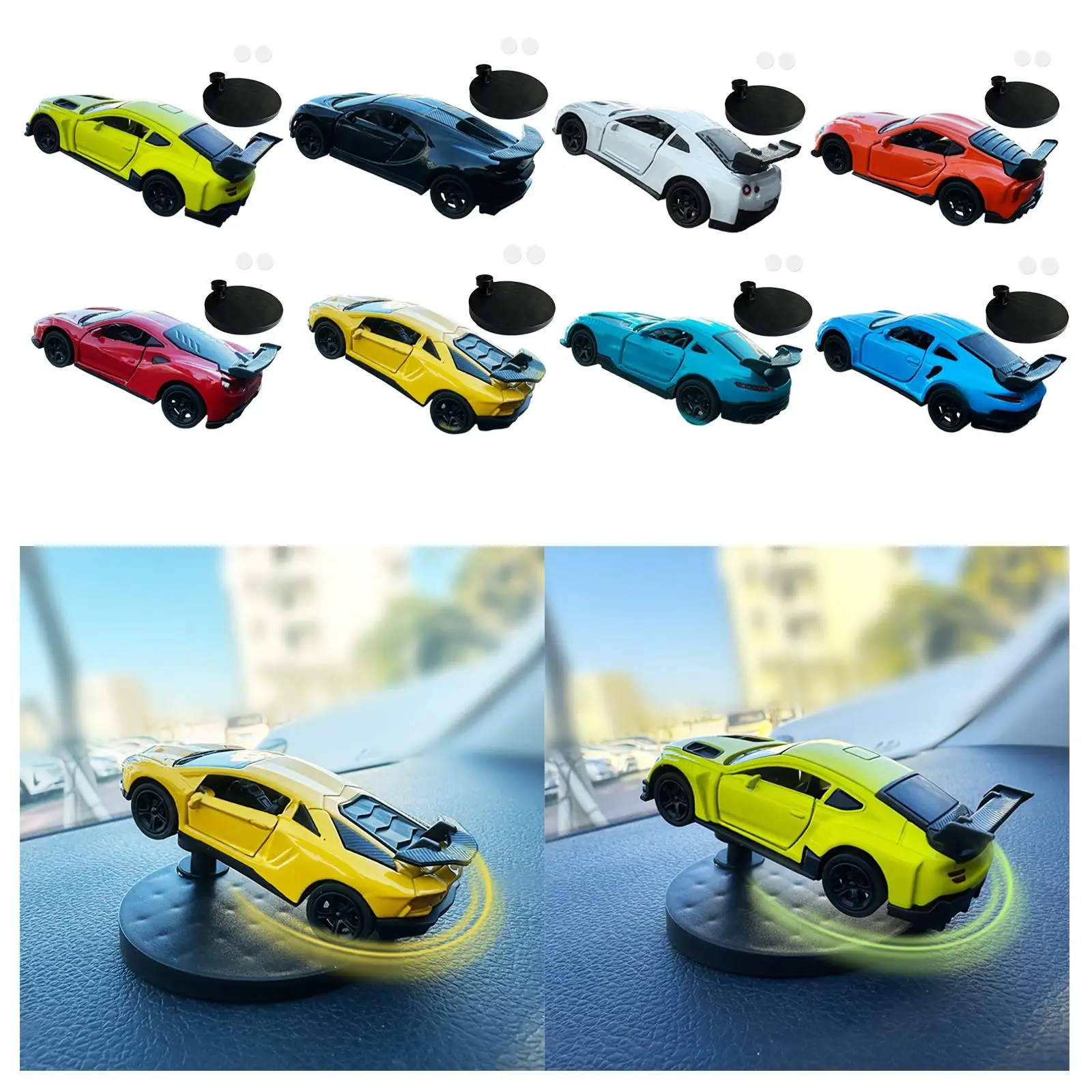 

Mini Car Model Center Console Decor 1/64 Vehicle Turn and Follow Drift Automotive Accessories Car Dashboard Decoration