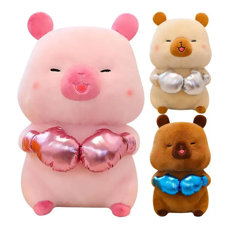 

Capybara Stuffed Animal Cartoon Plushies with Boxing Mittens Multipurpose Cute Plushies Kawaii Plushie Stuffed Animals pillow