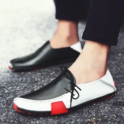 Pointed Toe Men's Leather Shoes Height Increasing Loafers Male Casual Shoe Slip-on Sale Adults Size 45 Low Price Social Elegant