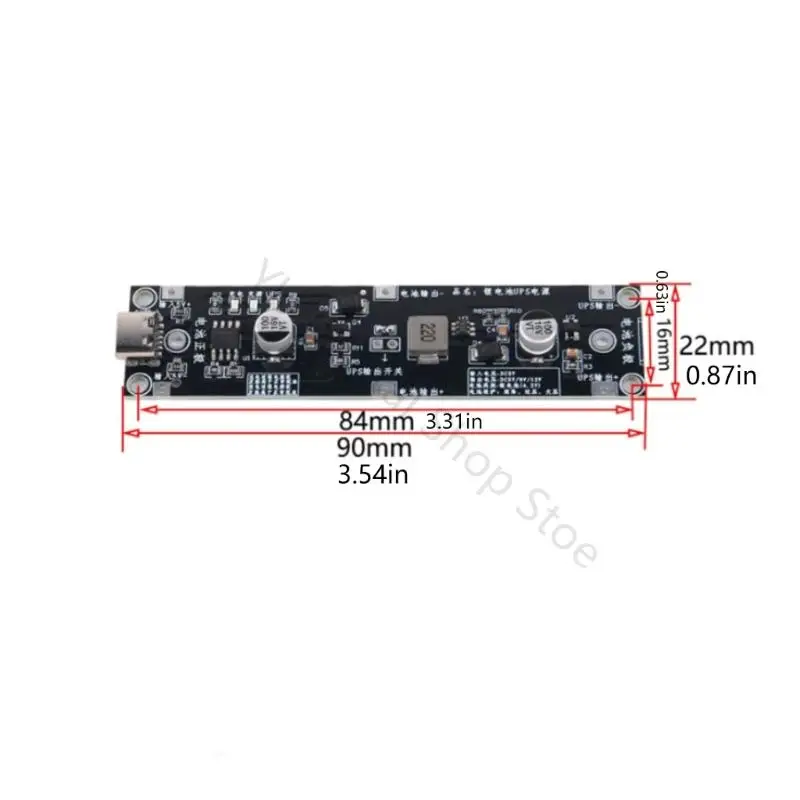 96BA Schmale Boost-Ladeschaltung für Kamera- und Geräte-Backup 18650-Packs – Detail 6