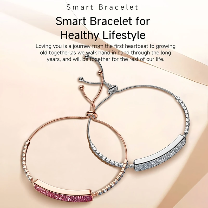 Women's Smart Bracelet with Heart Rate Blood Oxygen Sleep Pedometer and Health Monitoring Bracelet Smart Watch for Couples