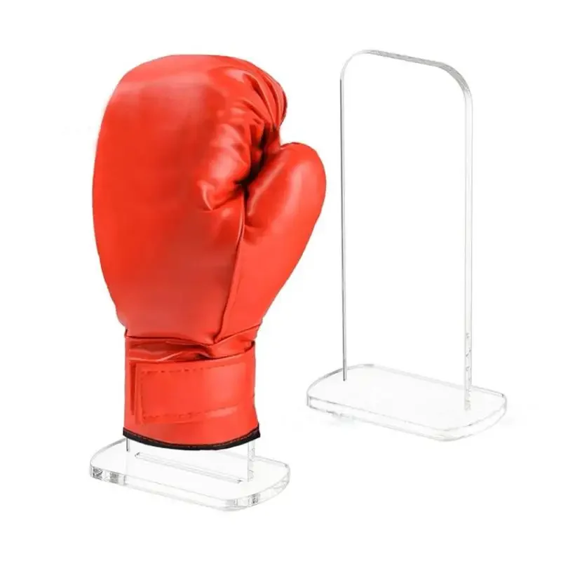 1PC Clear Acrylic Boxing Gloves Display Rack For Home Store Vertical Storage Stands Sports Glove Holders Desktop Organizer
