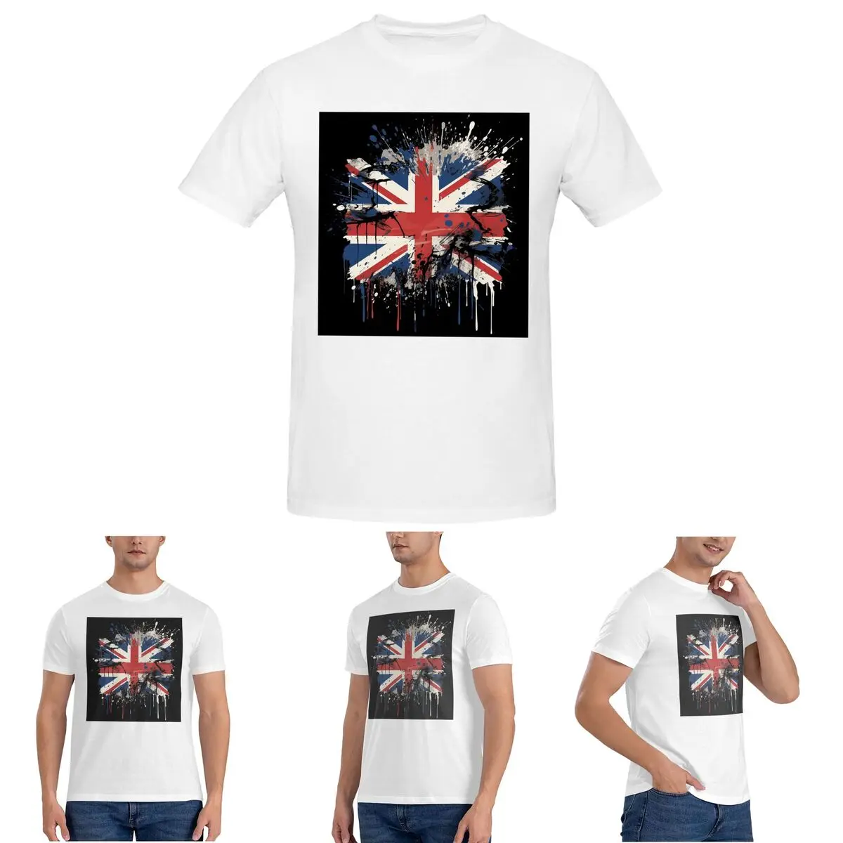 

Мужская футболка с флагом Юнион Джека из Великобритании, хлопковые футболки большого размера, мужские футболки с коротким круглым вырезом, летняя одежда, топы S-6XL