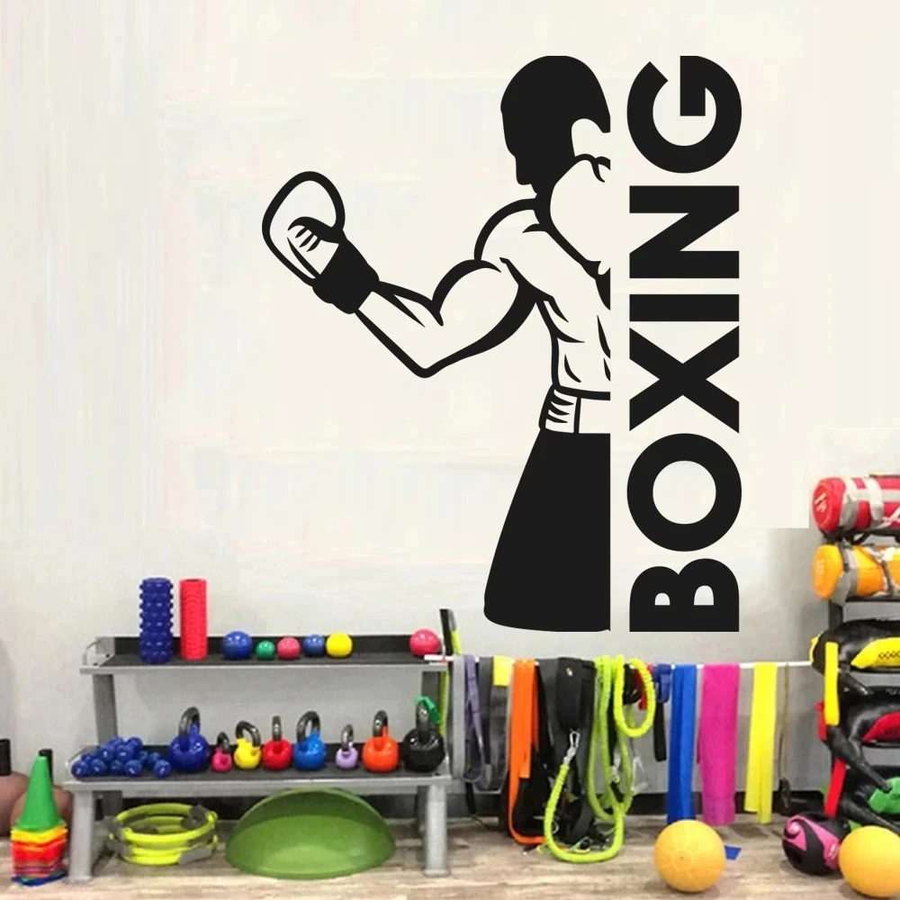 Boxing Wall Stickers for Gym Decoration Mural Boxing Training Wall Sticker Modern Fashion Vinyl Removable Art Decal S599