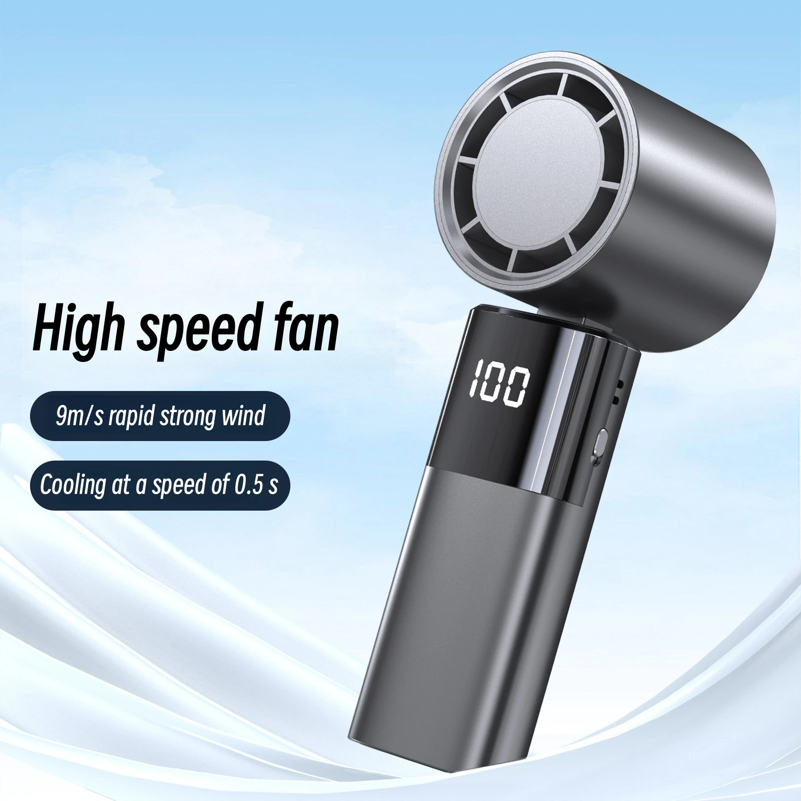 

Mini Portable Fans Handheld USB Rechargeable Fan 100 Speeds Desktop Air Cooler Outdoor Fan Cooling Travel Handy Ventilation Fan