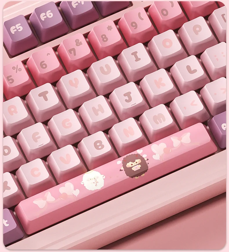 Süße kleine Lamm Keycap pbt Sublimation Kirsch profil rosa kawaii Keycaps