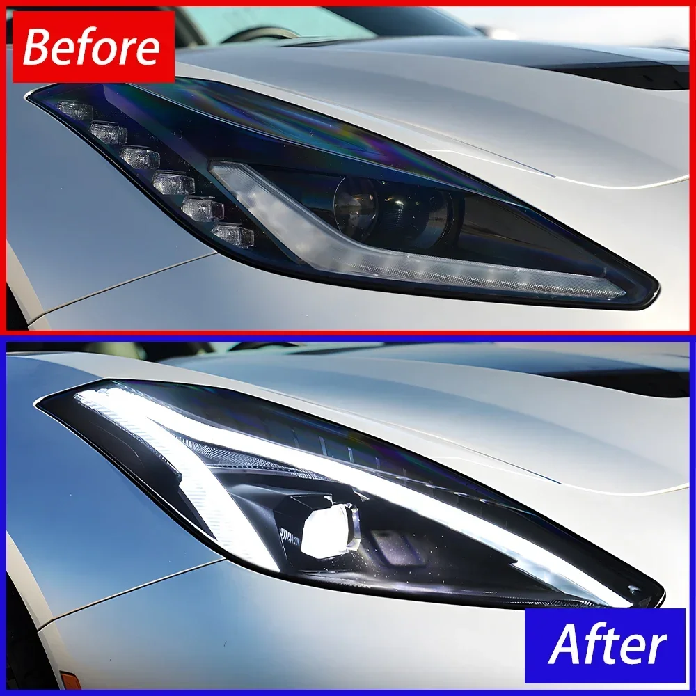 Hot Sale Auto Headlights For Corvette C7 2014-2019 LED Car Front Lamps Assembly Upgrade High Quality Bifocal Lens Accessories