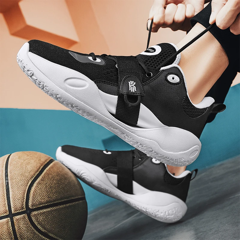 New high quality shock-absorbing youth basketball shoes men\'s field light breathable combat low-top sports shoes