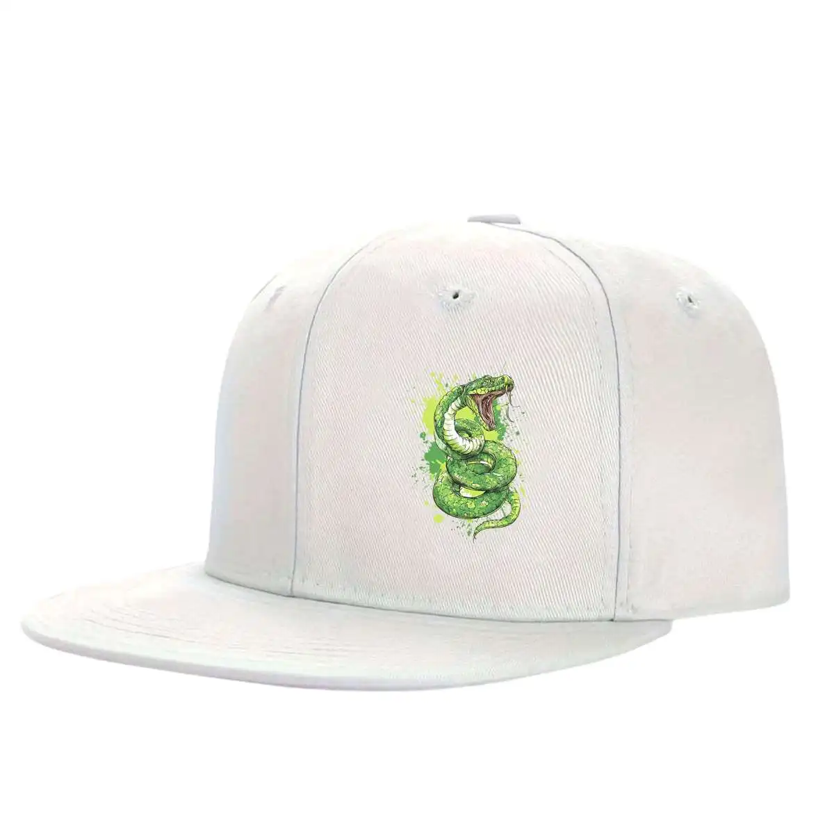 A Blue-green Snake Print Baseball Cap, Designed for Women, Suitable for All Seasons, Street Fashion Trend Duckbill Cap, Party He