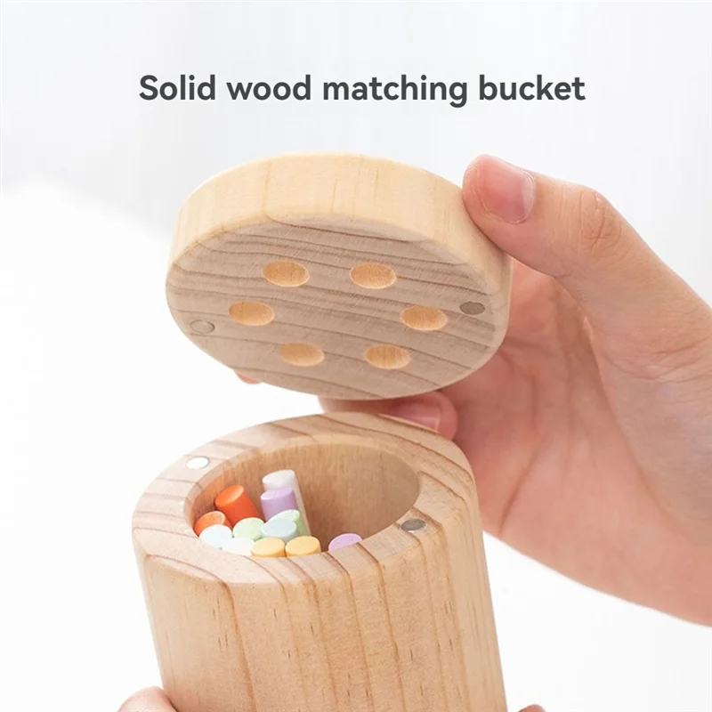 A04F-Kid bâton en bois coloré équilibre éducatif correspondant motricité Fine tri des couleurs sensoriel pour les tout-petits