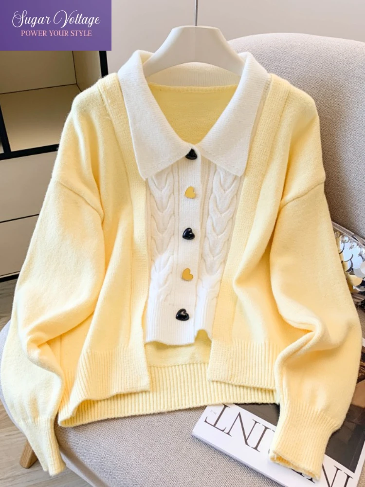 

Осенний корейский модный вязаный мягкий свитер, женский свободный кардиган с длинными рукавами и пуговицами, рубашка, винтажные элегантные офисные повседневные топы