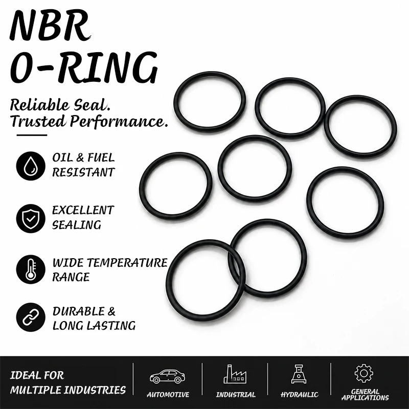 NBR 70 Hardness O-Ring 20 CS 1.8mm ID 1.8~60mm Suitable for High Pressure, Hydraulic Pneumatic Compression Sealing Ring