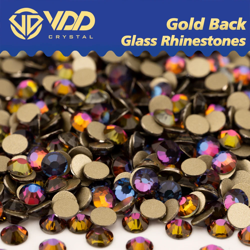 VDD 063 Blue Flare High Quality SS4-SS20 Glass Rhinestones Crystal Gold Flatback Strass Stones DIY Accessories Nail Art Crafts