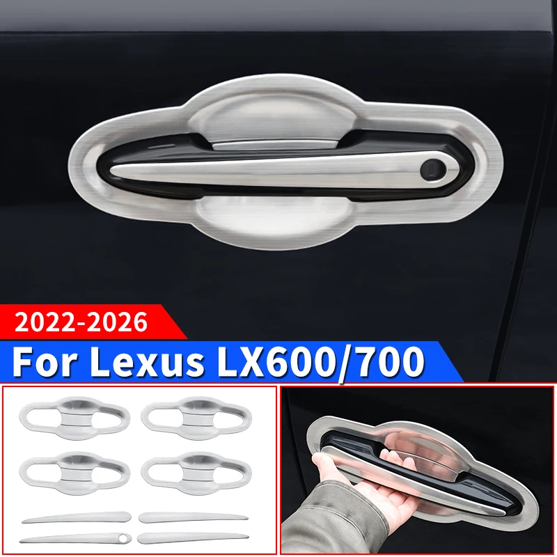 

For Toyota Lexus LX600 LX700 600 700 2022-2025 Car Exterior Door Handle Cover Stainless Steel Scratch Resistance Durable Styling
