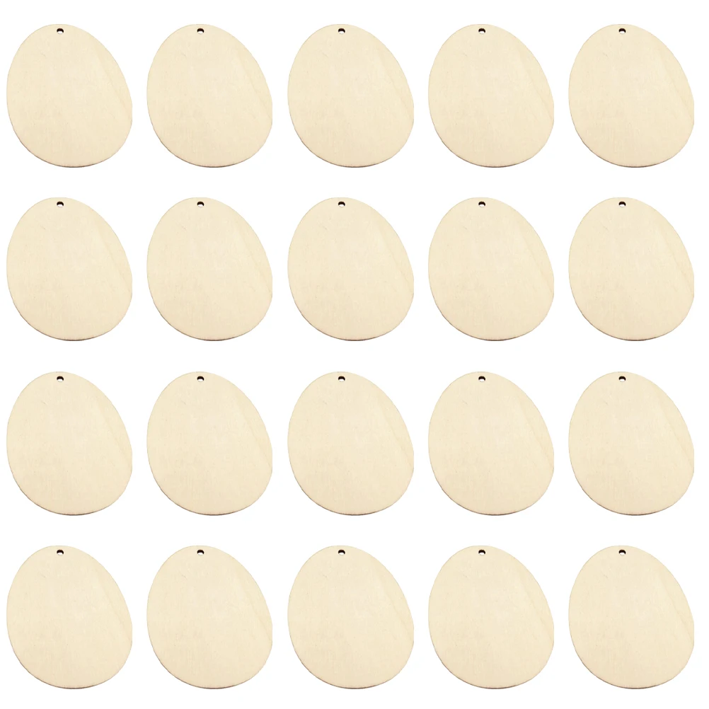 

20 Pcs Egg Shaped Slices DIY naments Crafts Easter Supply Easter Supply Kids Toy Safe Durable Creative Colorful