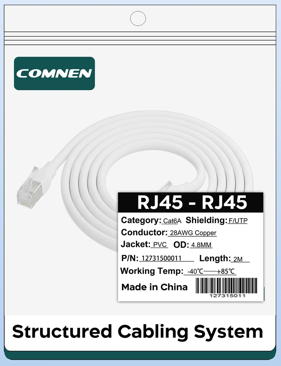Shielded F/UTP Cat6a 10G Lighting Patch Cords 0.1m 0.2m 0.3m Network Patch Cables for Server Switches And Networking Equipment