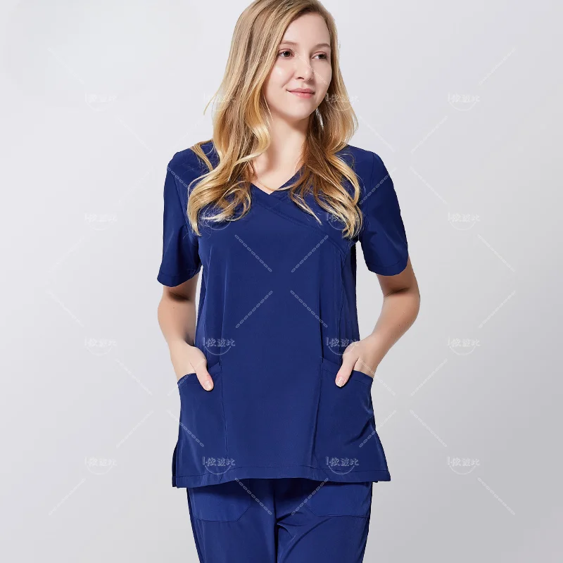 

Promotion Medical Scrub Set Stretch fabric Hospital Sanitary Uniform Clinical Nursing Dress Nurse Tunic with Spandex