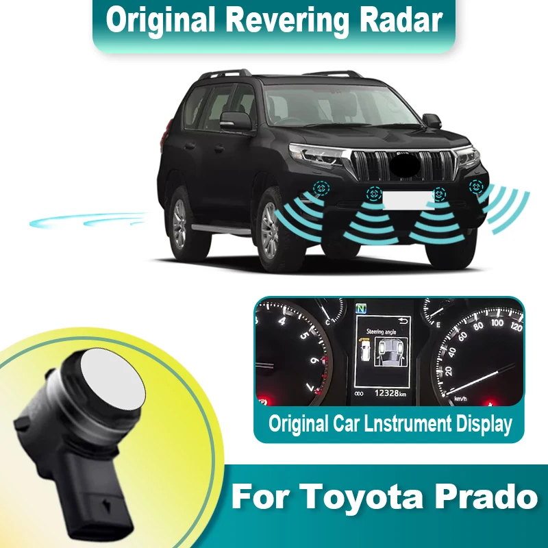 Original Radar Car Parking Sensor 8 Probes Beep Show Distance on Display Sensor Video System For Toyota Prado 2018 2019 to 2024