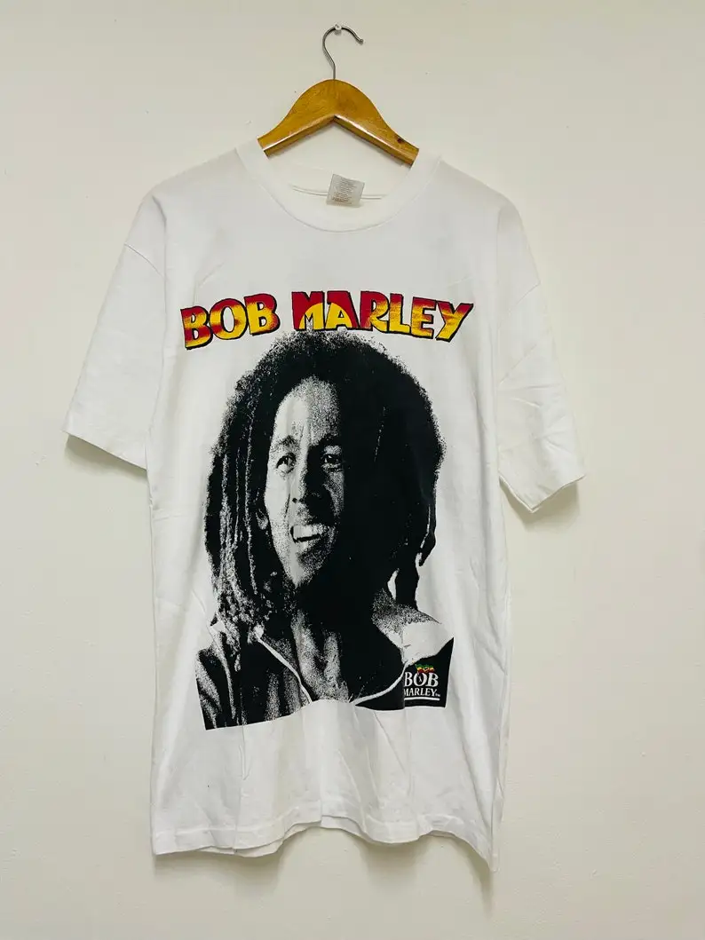 Vintage 90s Bob Marley “Above The Falling Rain Reggae Music T-Shirt  Rock tee  Music  Streetwear  White  L