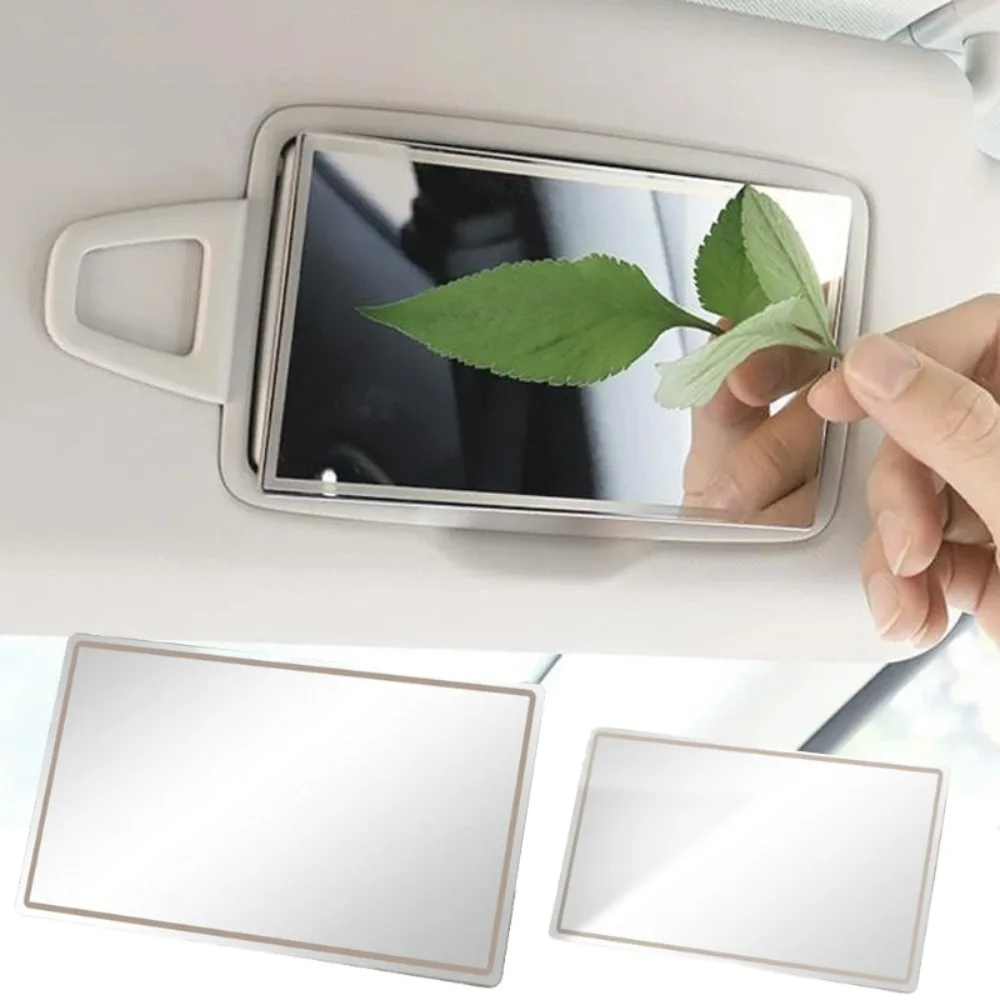 Stainless Steel Car Makeup Mirrors Portable Fall Prevention Automotive Sun Visor HD Polished Mirror Finish for Clear Imaging