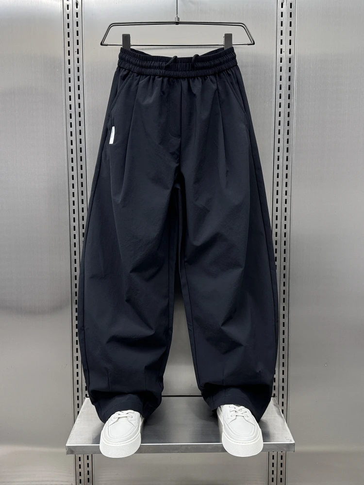 

Модные брендовые весенние новые мужские американские простые цветные повседневные брюки с эластичной резинкой на талии, модные свободные широкие брюки-ножи