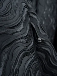 Rock Formation Water Ripple Jacquard Fabric Chinese Style Irregular Concave Convex Three-dimensional Winter Coat Fashion Fabrics