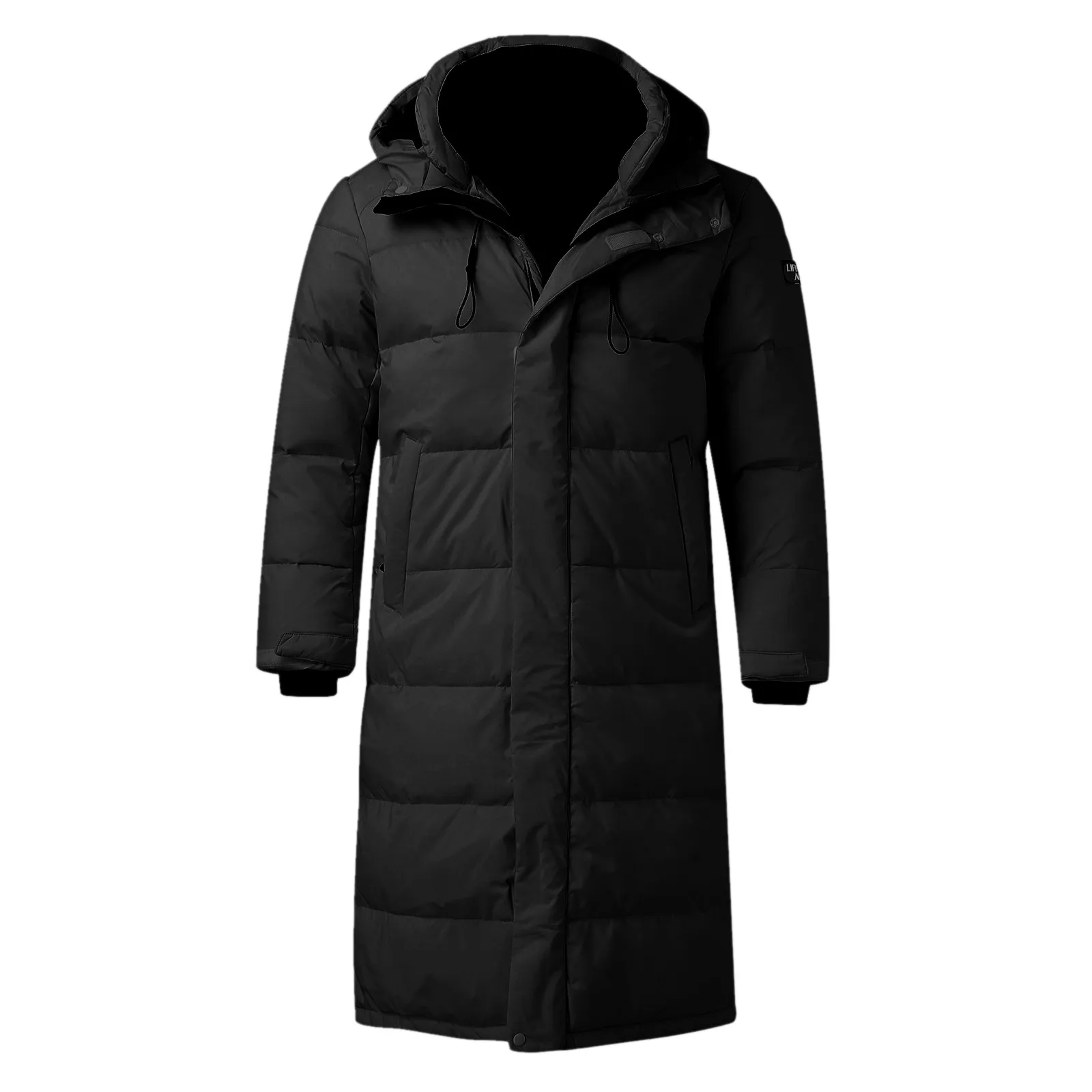 Men Autumn And Winter Solid Zipper Loose Outdoor Long Style Cotton Coat Top Blouse Jacket Mens Long Wool Coats Winter