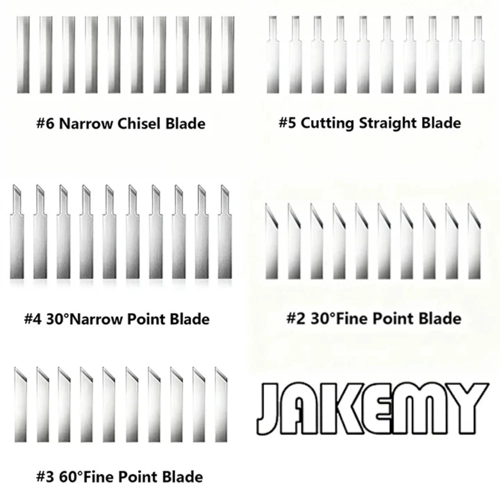 JAKEMY 超音波切断刃、30枚 ° /60 °   Y10 PRO 超音波カッティングナイフ用ファインポイント＆ストレートチゼル替刃