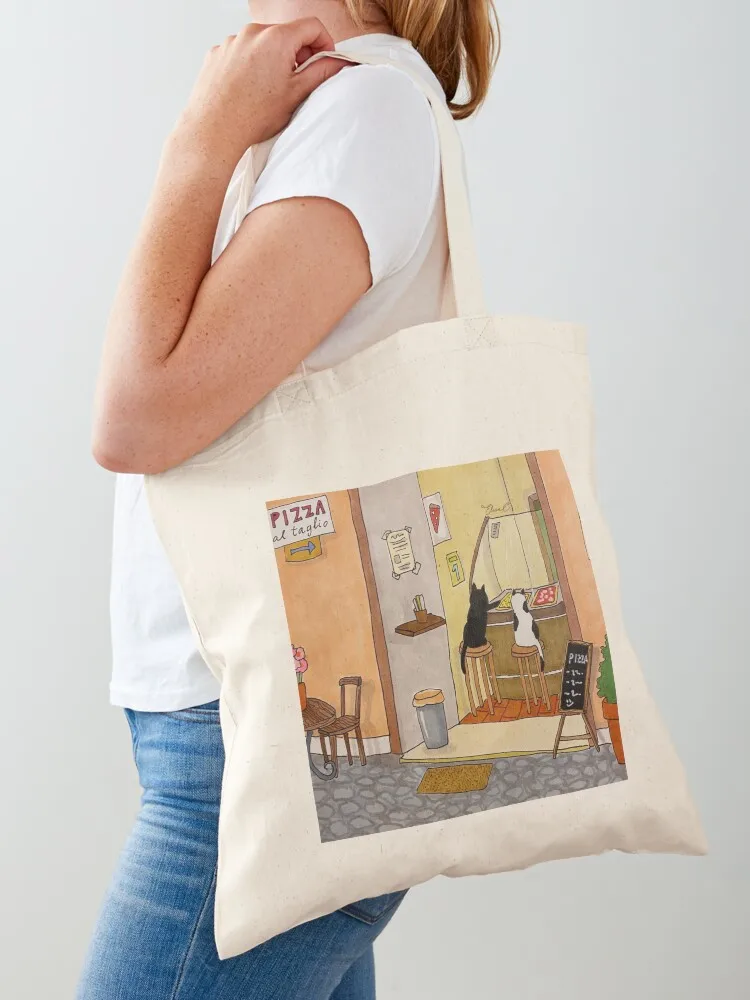 Journal of a Cat in Rome - Pizza al Taglio Tote Bag Beach bag shopping bag Gift shopping bags foldable