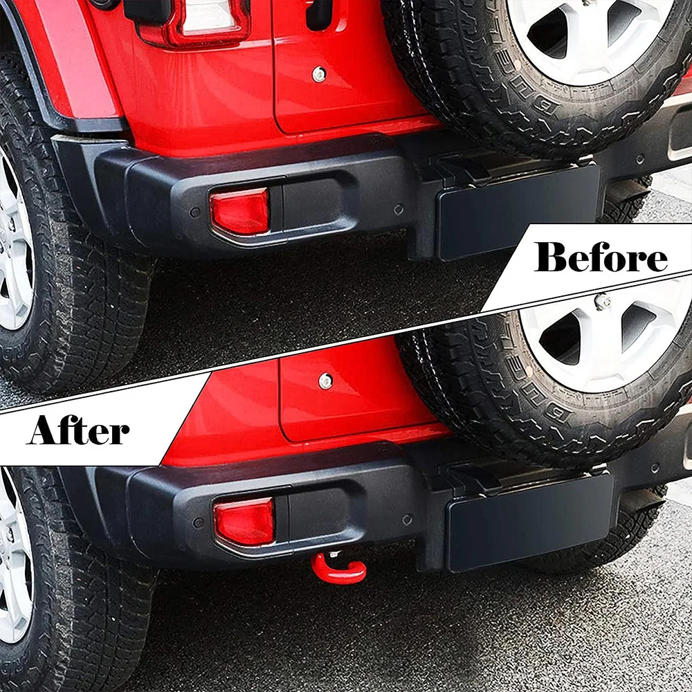 Tow Hook Kit Left Trailer Hitch Receiver for 2018 2019 2020 2021 2022 2023 Jeep Wrangler JL JLU Towing Accessories, Red