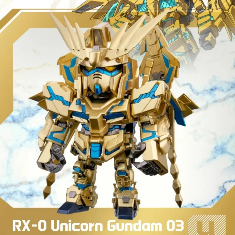 Original Bandai Qmsv Mini Gold Team Gundam Trendy Blind Box Toys