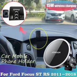 Car Phone Holder for Ford Focus ST RS MK3 2011~2018 GPS Clip Magnetic Support Wireless Fast Charging Sticker Accessories iPhone