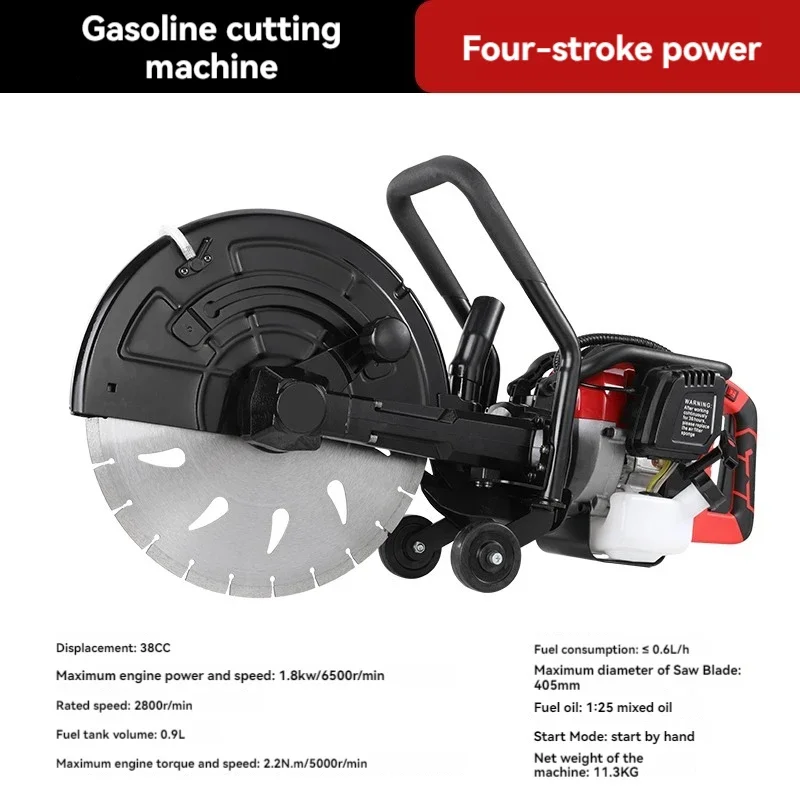 High Power Gasoline Cutting Machine Stone Concrete Road Grooving Machine Dust-free Cutting Machine Cutting Wall Rescue Tool