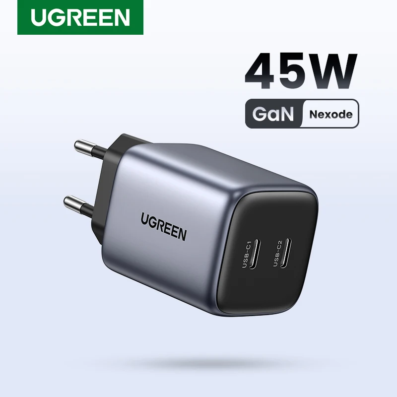 UGREEN GaN 45W USB Charger Fast Charger PD QC 3.0 USB C Charger Quick Charger For iPhone 14 13 Travel Charger for Samsung S21