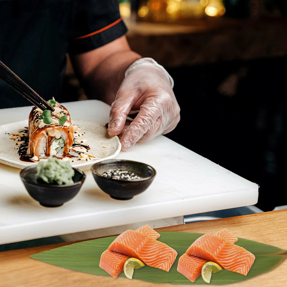 

200Pcs Sushi Grass Divider Bamboo Leaves Sashimi Dish Leaf Decor Japanese Restaurant Accessories Sushi Grass Divider