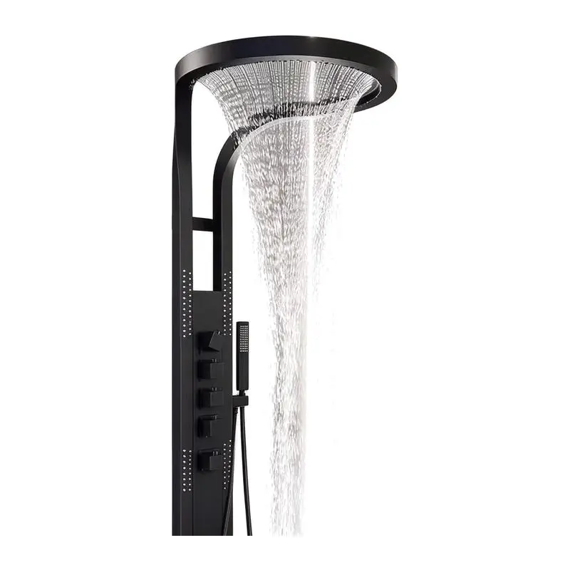 Waterfall Shower Bathroom Shower Screen Smart Thermostatic Set Household Pressurized All Copper