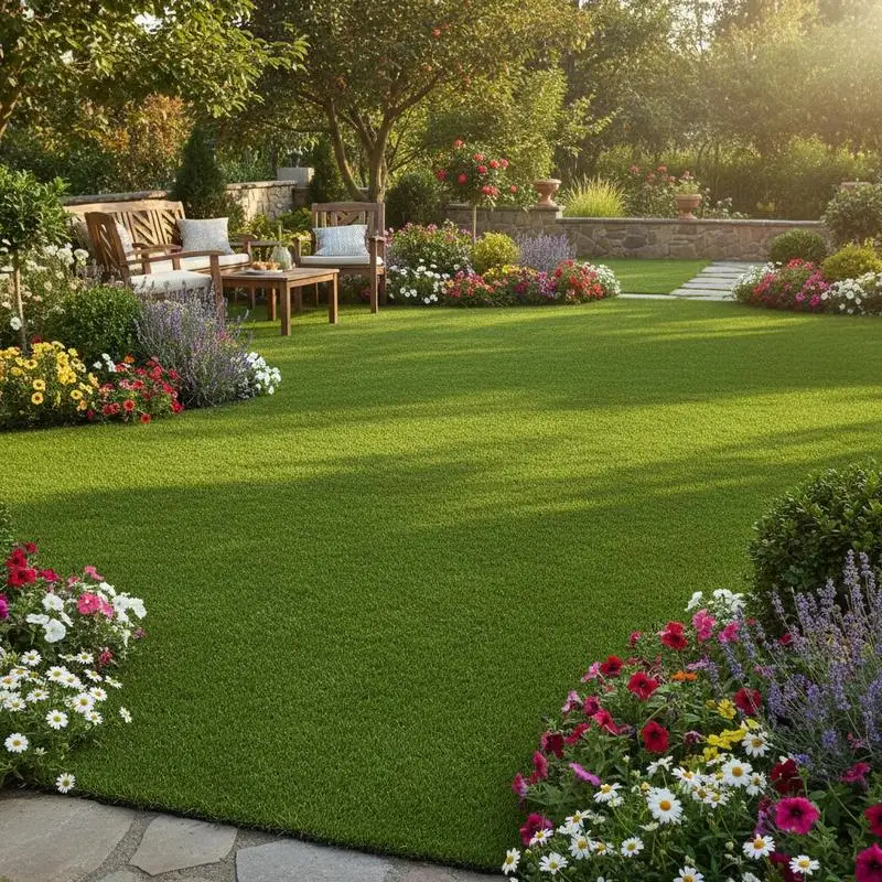 Gazon artificiel vert 1x8m, hauteur 40mm, fibres PP PE, aspect naturel dense, résistant aux UV, drainage rapide, pour jardin, terrasse, balcon, aire de jeux, décoration intérieure et extérieure, facile à couper et à entretenir.