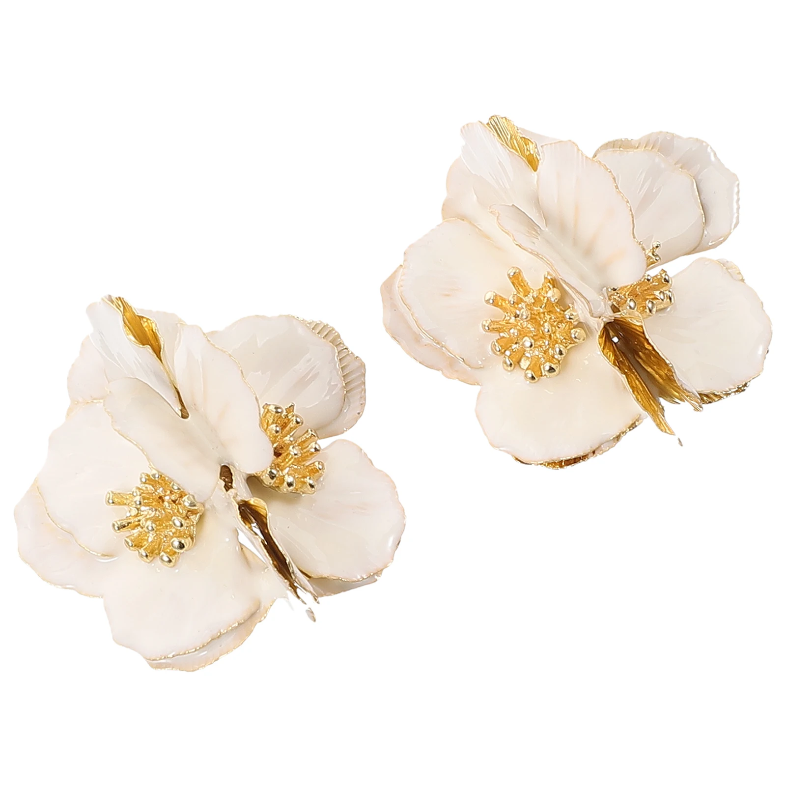 

1 Pair Flower For Women Girls Trendy Stud Decorative Flower Shaped Party Earrings Mini Zinc Alloy Durable Earrings For Casual