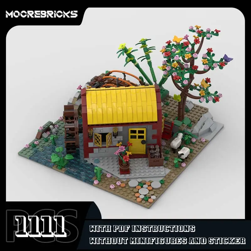 田舎の小さな村 MOC ビルディングブロックミニモジュラー建築モデル組み立てられた小さな粒子レンガ子供のおもちゃギフト