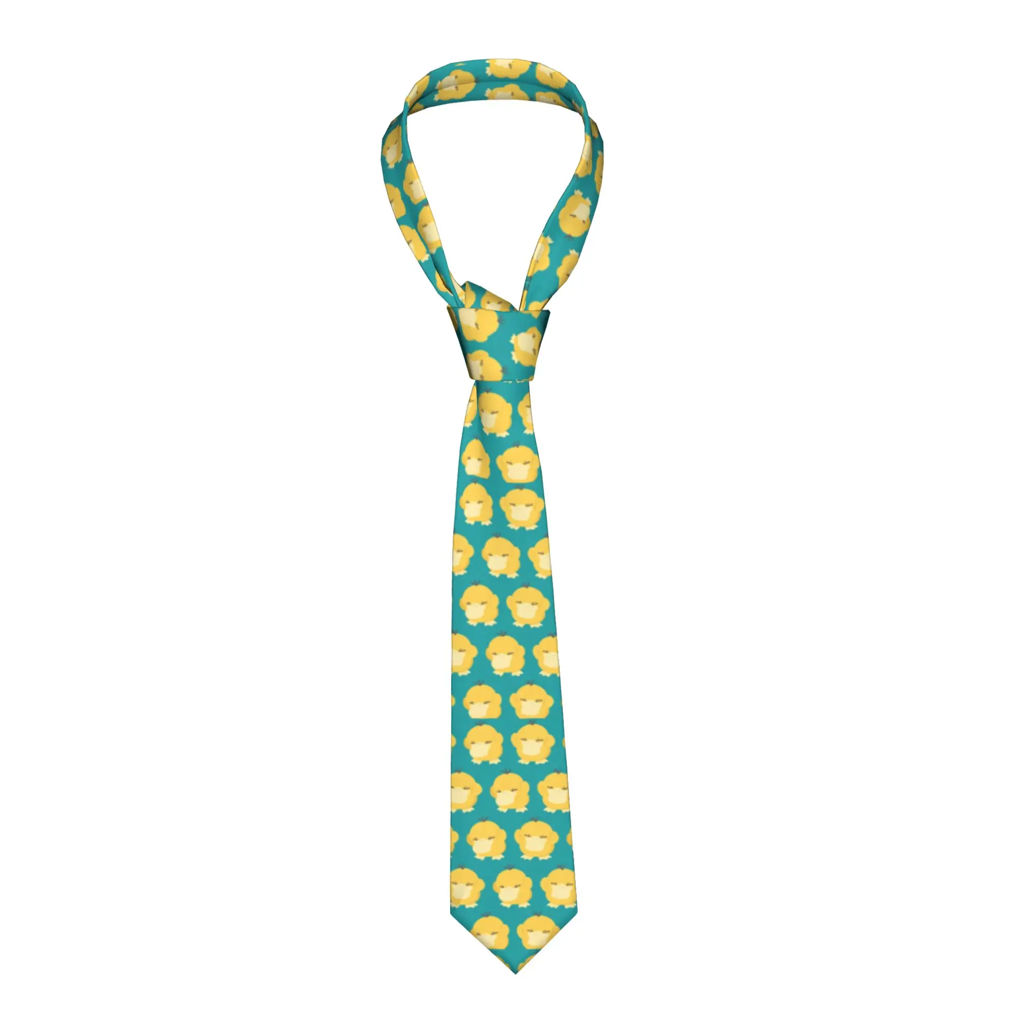 Psyducks Kawaii Neckties Unisex Skinny 8 cm Narrow Neck Ties Poke-Mon Cartoon for Men Accessories Cravat Wedding Business